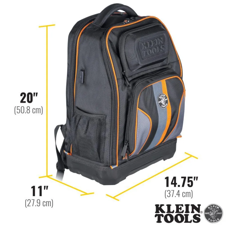 Backpack: 28 Pocket, 11" Wide, 14-3/4" Deep, 20" High