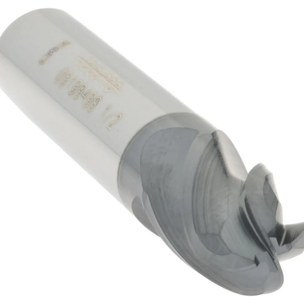 Ball End Mill: 1/2" Dia, 5/8" LOC, 4 Flute, Solid Carbide