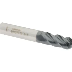 Ball End Mill: 3/8" Dia, 7/8" LOC, 4 Flute, Solid Carbide