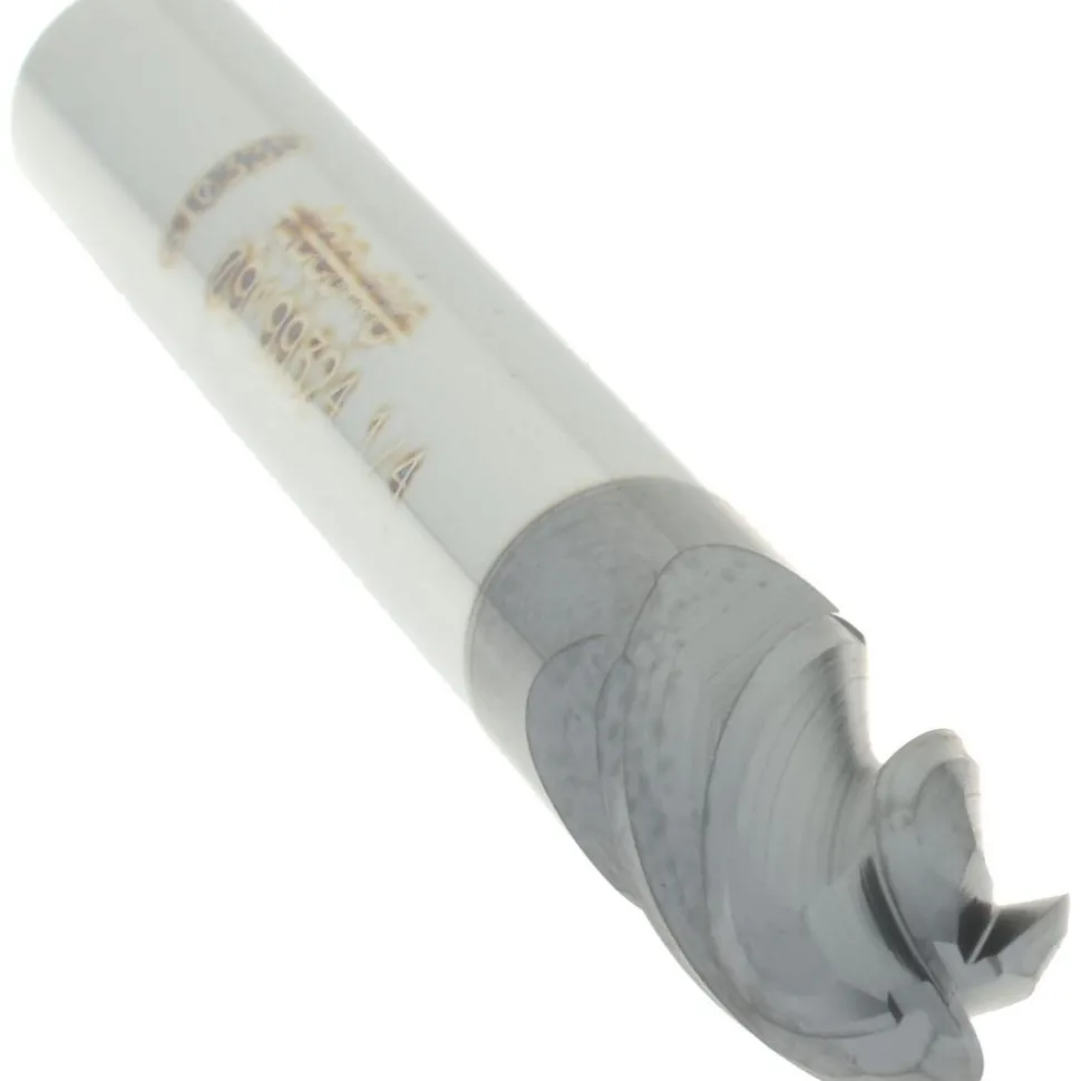 Ball End Mill: 1/4" Dia, 3/8" LOC, 4 Flute, Solid Carbide