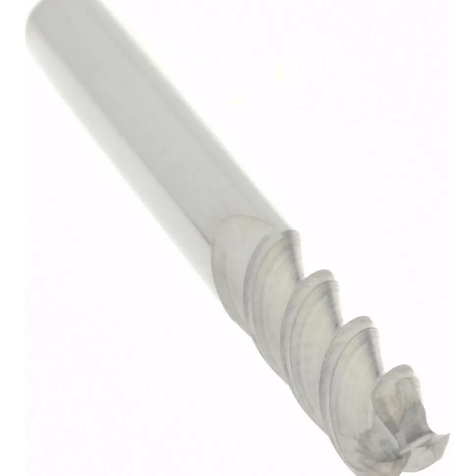 Ball End Mill: 1/8" Dia, 1/2" LOC, 3 Flute, Solid Carbide
