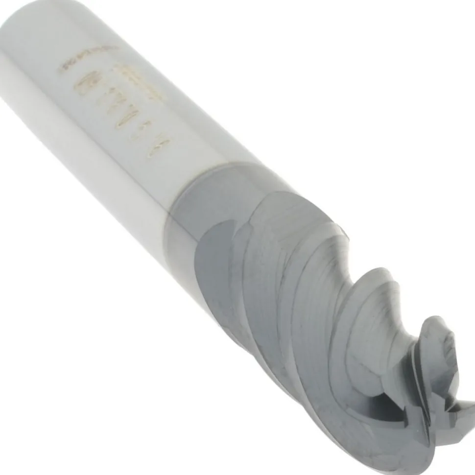 Ball End Mill: 5/16" Dia, 3/4" LOC, 4 Flute, Solid Carbide