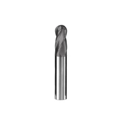 Ball End Mill: 1/4" Dia, 3/4" LOC, 4 Flute, Solid Carbide
