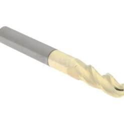 Ball End Mill: 1/4" Dia, 3/4" LOC, 3 Flute, Solid Carbide