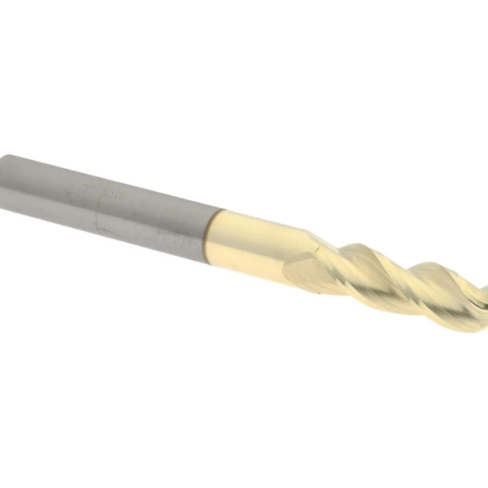 Ball End Mill: 1/4" Dia, 3/4" LOC, 3 Flute, Solid Carbide