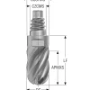 Ball End Mill Heads; Mill Dia (Inch): 1; Mill Dia (Decimal Inch): 1.0000; Number of Flutes: 6; Length of Cut (Inch): 1; Connection Type: E25; Overall Length (Decimal Inch): 2.9250; Material: Solid Carbide; Finish/Coating: HXT; Cutting Direction: Right Hand; Flute Direction: Right Hand