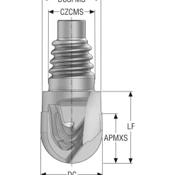 Ball End Mill Heads: Mill Diameter (mm): 15.85; Mill Diameter (Decimal Inch): 0.6240; Length of Cut (mm): 13.00