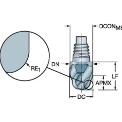 Ball End Mill Heads: Mill Diameter (mm): 20.00; Mill Diameter (Decimal Inch): 0.7874; Length of Cut (mm): 11.00