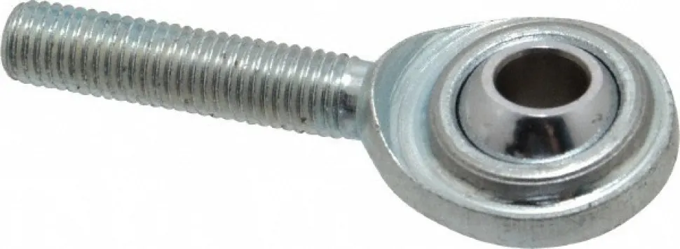 Ball Joint Linkage Spherical Rod End: 1/4-28" Shank Thread, 1/4" Rod ID, 3/4" Rod OD, 1" Shank Length, 2,225 lb Static Load Capacity