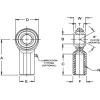 Ball Joint Linkage Spherical Rod End: 3/8-24" Shank Thread, 3/8" Rod ID, 1" Rod OD, 1-1/4" Shank Length, 5,100 lb Static Load Capacity