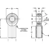 Ball Joint Linkage Spherical Rod End: 7/16-20" Shank Thread, 7/16" Rod ID, 1-1/8" Rod OD, 1-3/8" Shank Length, 10,290 lb Static Load Capacity
