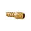 Barbed Hose Fitting: 1/4" NPT, 3/8" Hose ID, Male, Brass