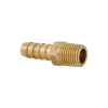 Barbed Hose Fitting: 1/4" NPT, 3/8" Hose ID, Male, Brass