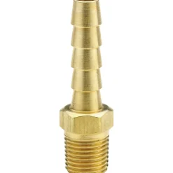 Barbed Hose Fitting: 1/2" NPT, 1/2" Hose ID, Male, Brass