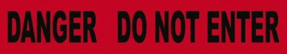 Barricade Tape: Black & Red, Message:" DO NOT ENTER", 3.0000" Width, 1000.00' Length