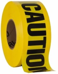 Barricade Tape: Black & Yellow, Message:" Caution - Cuidado (Bilingual)", 3.0000" Width, 1000.00' Length