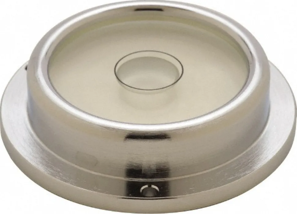 2-3/4" Base Dia x 0.69" Overall Height, 1 Circle, Brass Bull's Eye Circular Level