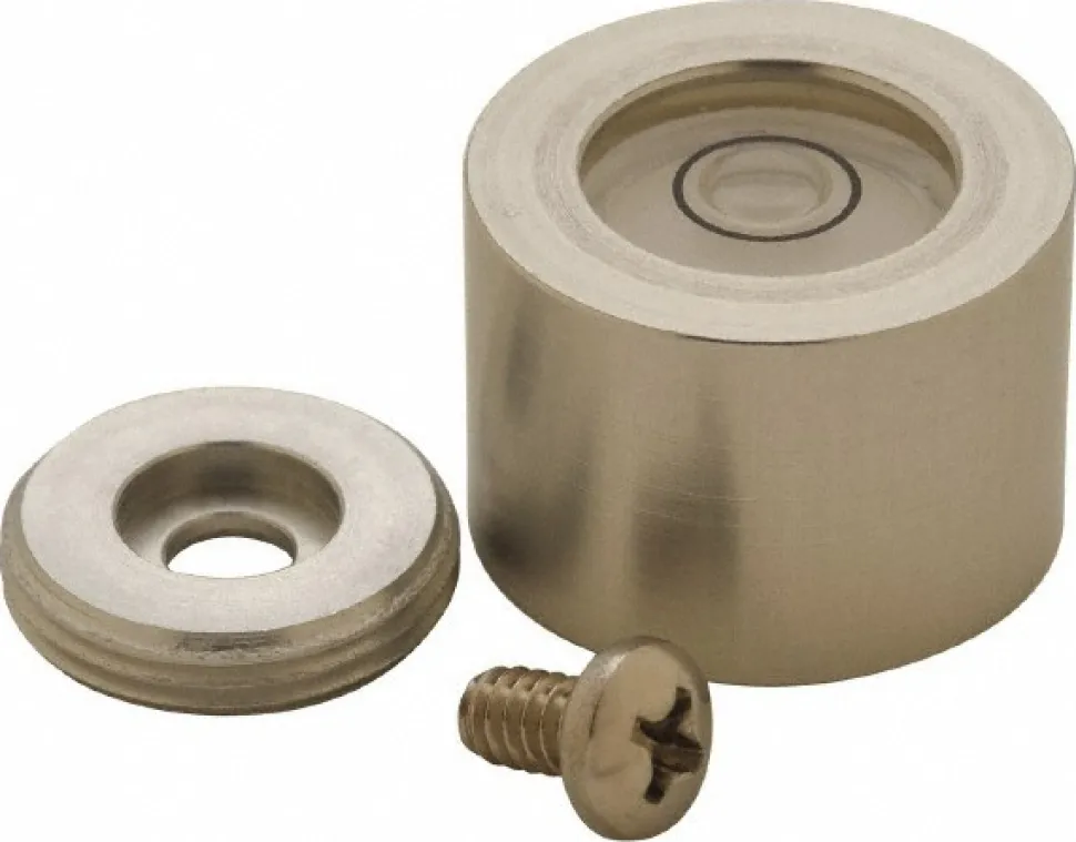 13/16" Base Dia x 0.56" Overall Height, 1 Circle, Aluminum Bull's Eye Circular Level