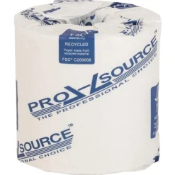 Bathroom Tissue: Standard Roll, Recycled Fiber, 2-Ply, White