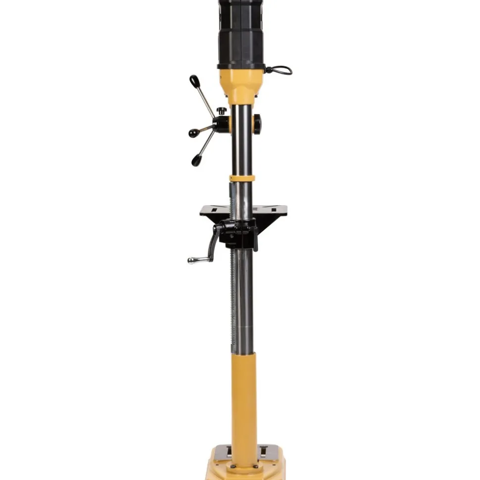 Bench Drill Press: 15" Swing, Geared Head, Variable Speed Pulley, 120V, Single Phase