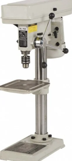 Bench Drill Press: 10" Swing, 0.5 hp, Step Pulley Drive, 115 V, 1 Phase