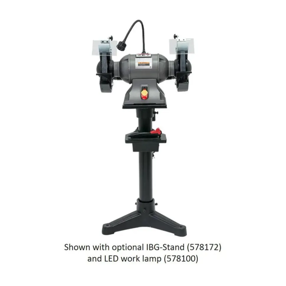 Bench Grinder: 8" Wheel Dia, 0.63" Arbor Hole Dia, 1 hp