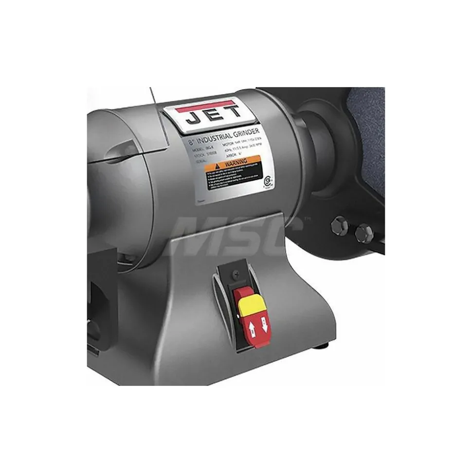 Bench Grinder: 8" Wheel Dia, 0.63" Arbor Hole Dia, 1 hp