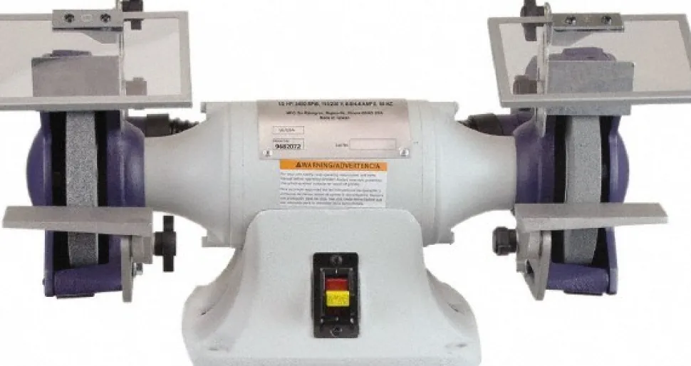 Bench Grinder: 6" Wheel Dia, 1/2" Arbor Hole Dia