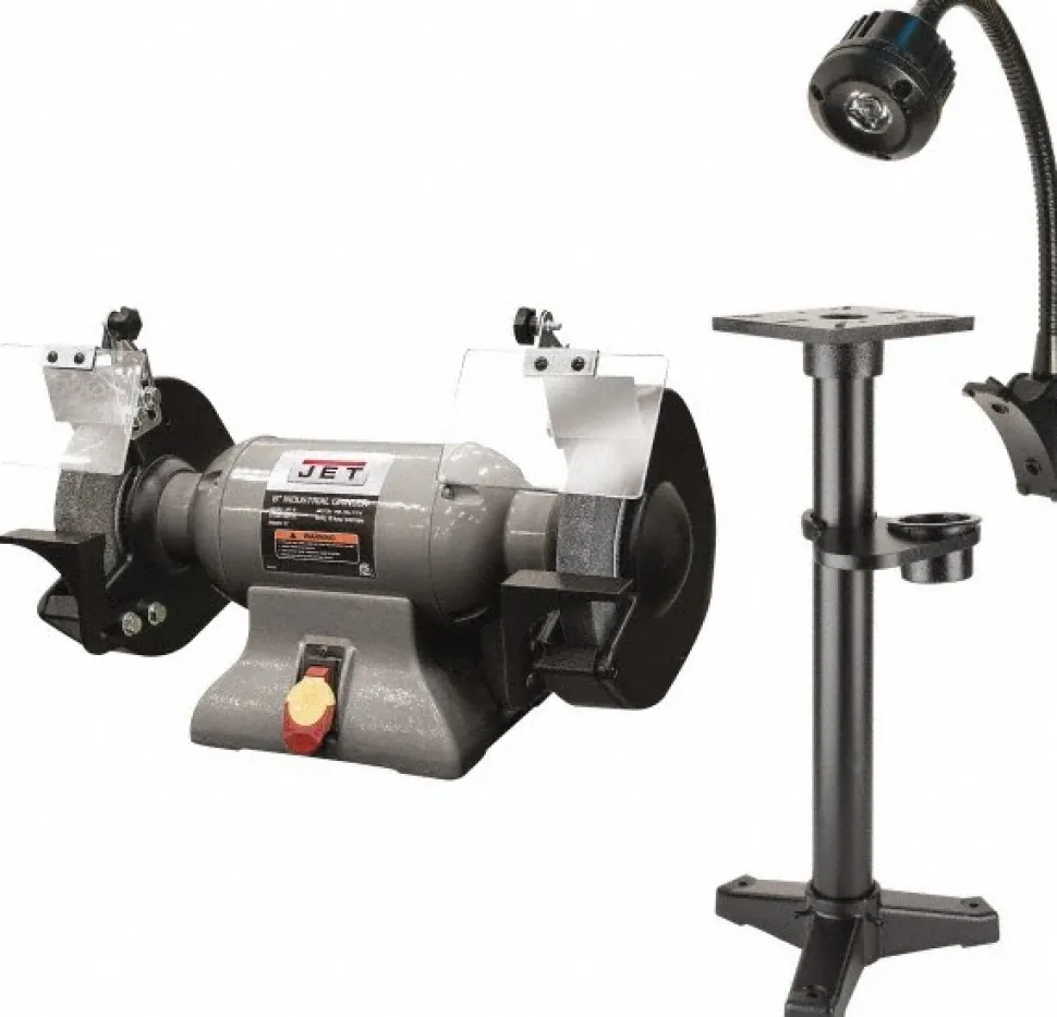 Bench Grinder: 8" Wheel Dia, 0.63" Arbor Hole Dia, 1 hp