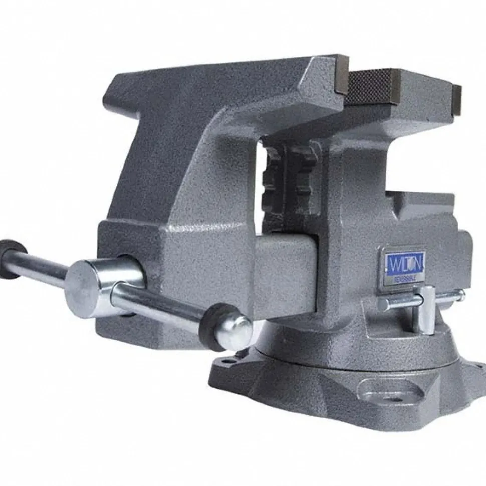 Bench & Pipe Combination Vise: 8" Jaw Width, 14-1/2 in (Reversed) & 9-1/4 in (Regular) Jaw Opening, 4-3/4 in Throat Depth