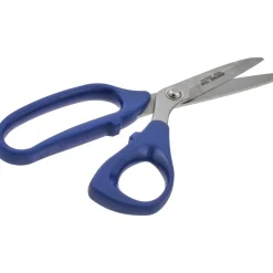 Bent Trimmer : 8-7/8" OAL, 3-5/16" Cut Length, Stainless Steel, Molded Plastic Handles