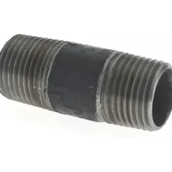 Black Pipe Nipple: 1/2" Dia x 2" Long, Schedule 40