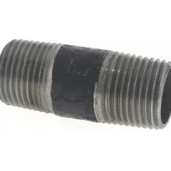 Black Pipe Nipple: 1/2" Dia x 2" Long, Schedule 40