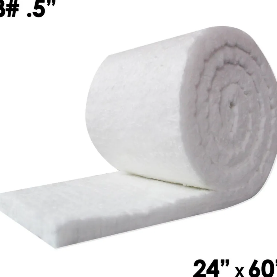 Blanket Insulation: Material: Fiber, Ceramic; Density (Lb./Cu. Ft.): 8; Shape: Roll; Thickness: 0.5