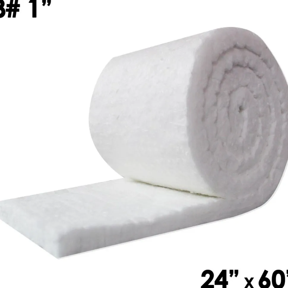 Blanket Insulation: Material: Fiber, Ceramic; Density (Lb./Cu. Ft.): 8; Shape: Roll; Thickness: 1