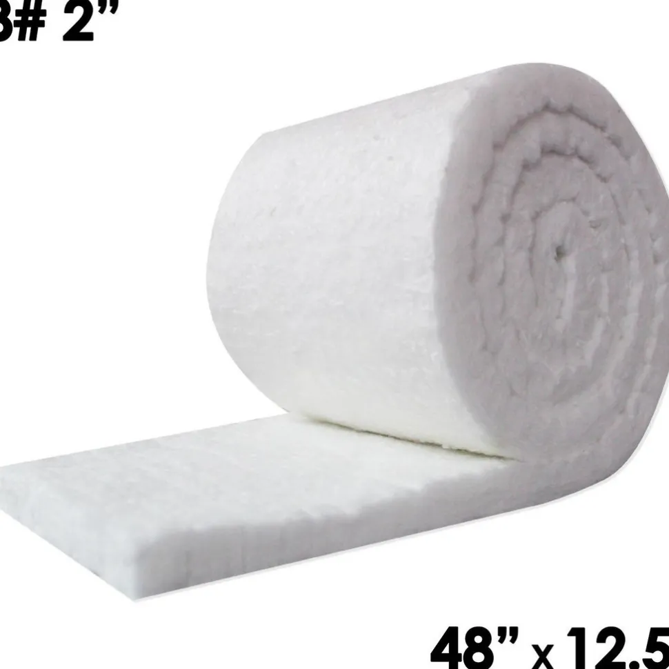 Blanket Insulation: Material: Fiber, Ceramic; Density (Lb./Cu. Ft.): 8; Shape: Roll; Thickness: 2
