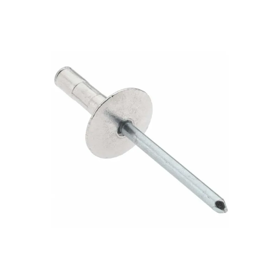 Blind Rivet: Large Flange Head, Aluminum Body, Steel Mandrel