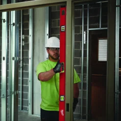 Box Beam, I-Beam & Torpedo Levels; Level Type: I-Beam; Length (Inch): 48; Magnetic: Yes; Accuracy: 0.0005 in; Body Material: Aluminum; Top Read: Yes; Graduation Location: Front; Housing Color: Red; Black; Features: Lightweight; Durable; Impact Resistant