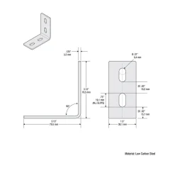 Braces: Brace Type: Corner Brace; Length (Inch): 3.1300; Material: Steel; Width (Inch): 2