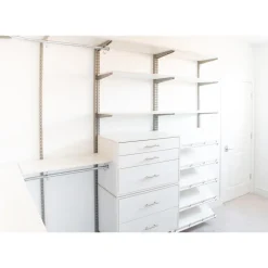 Brackets: Bracket Type: Shelf Standard; Mount Type: Screw-On; Length (Inch): 36 in; Bracket Material: Metal