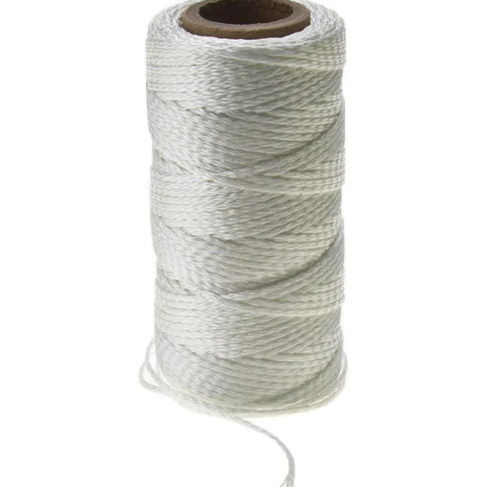 Braided Seine Twine: #18 Twine Dia, Nylon, White