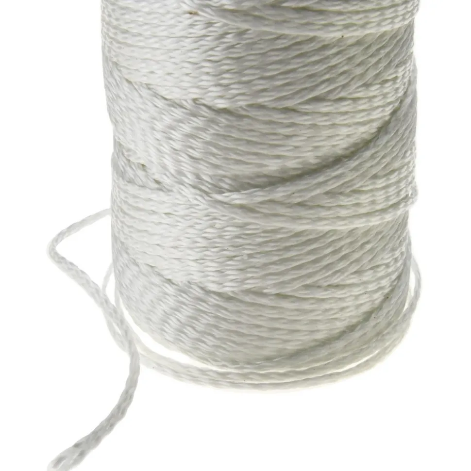 Braided Seine Twine: #18 Twine Dia, Nylon, White