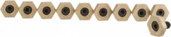 5/8" Brass Hex, 1/4-20 Stud Thread, Symmetrical Hex Clamp