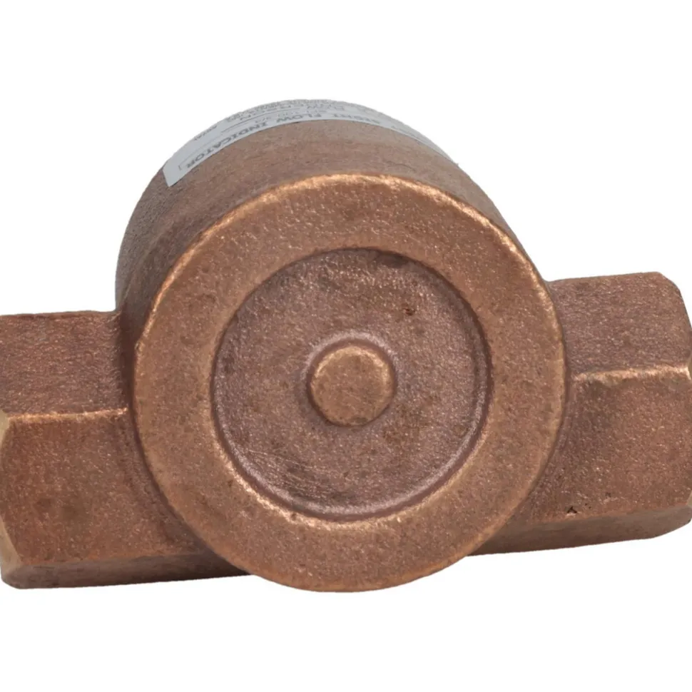 Bronze Body Sight Flow Indicator: 3/4" NPT, 125 psi, Use with Gas & Liquid