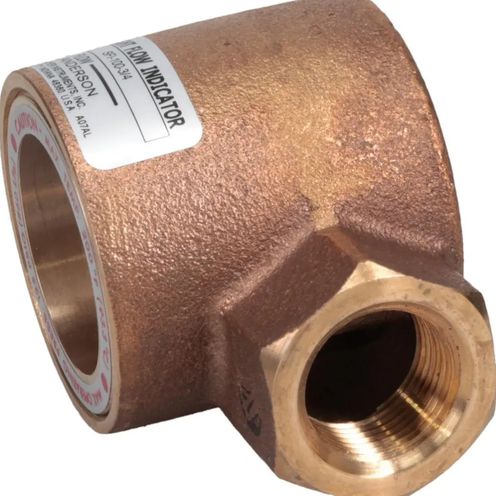 Bronze Body Sight Flow Indicator: 3/4" NPT, 125 psi, Use with Gas & Liquid