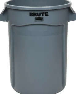 BRUTE 32 Gal Vented Trash Container, Gray