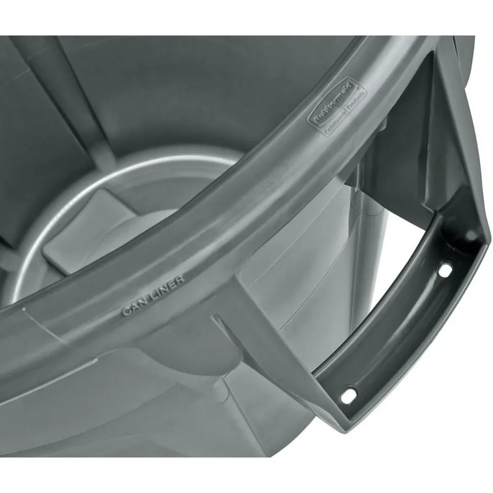 BRUTE 32 Gal Vented Trash Container, Gray
