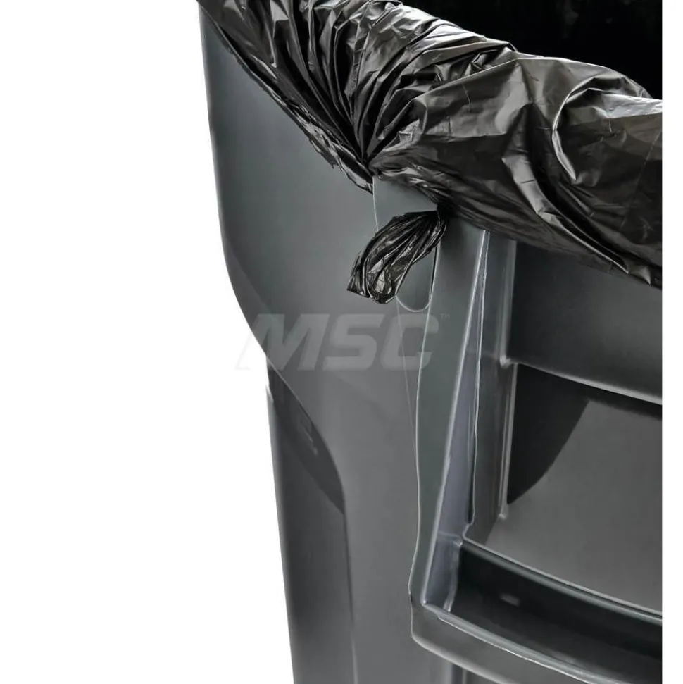 BRUTE 55 Gal Vented Trash Container, Gray
