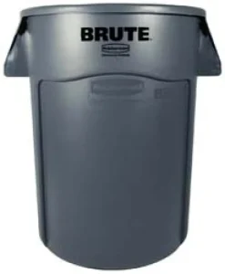 BRUTE 55 Gal Vented Trash Container, Gray