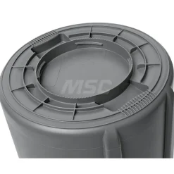 BRUTE 55 Gal Vented Trash Container, Gray